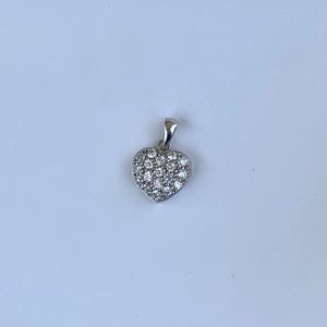 Sterling silver cz pave heart pendent